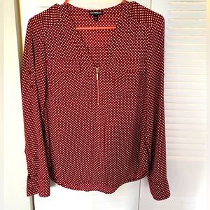 Red polka dot EXPRESS dress shirt